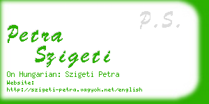 petra szigeti business card